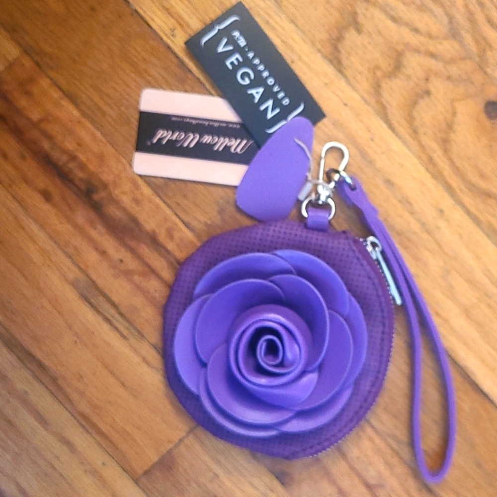 Purple flower coin purse